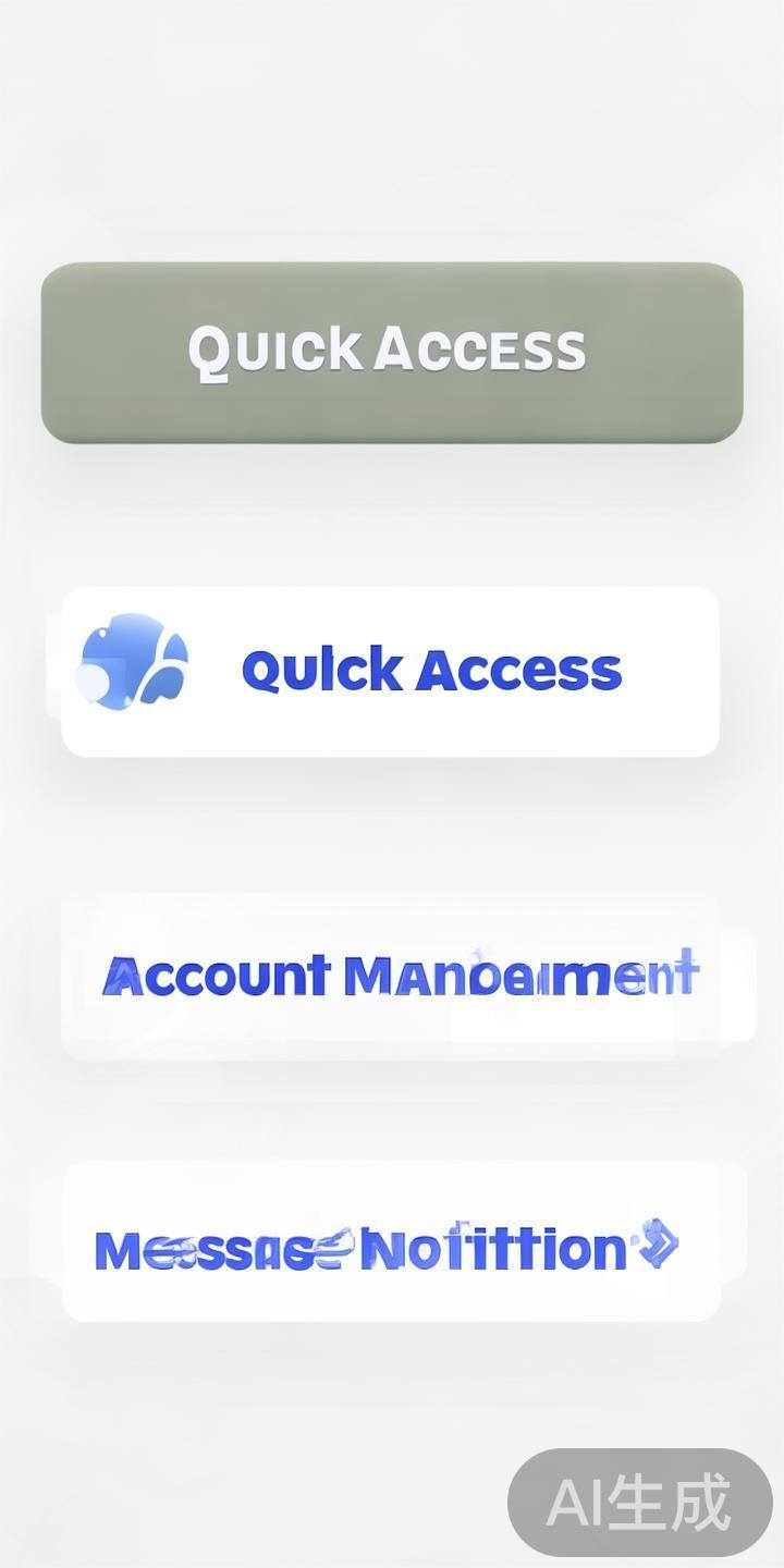 快捷入口：在主界面设有“快速存取”、“账务管理”、